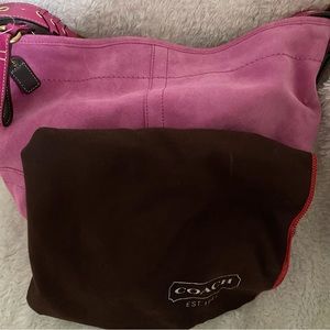 Coach pink suede handbag - NWT
